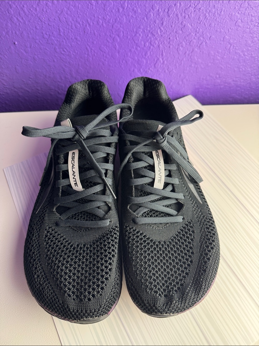 Altra Escalante Black Knit Running Shoes Women 11 Zero Drop Footshape Toe Box